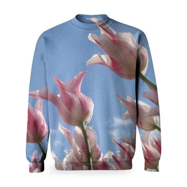 Sky Flowers Spring Pink Basic Sweatshirt