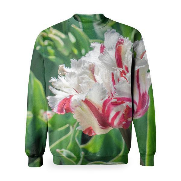 White And Red Flower During Day Time Basic Sweatshirt