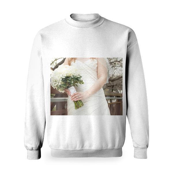 Hands Woman Flowers Bridge Basic Sweatshirt