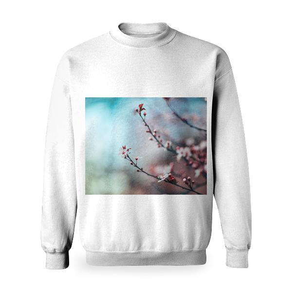 White Flower Basic Sweatshirt