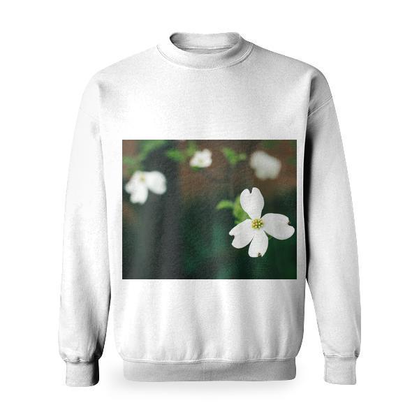 White Flower Basic Sweatshirt
