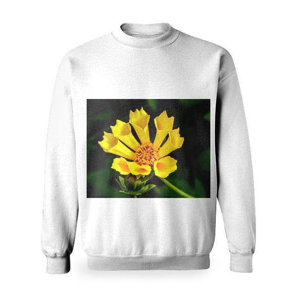 Yellow Flower In Macro Lens Photography Basic Sweatshirt