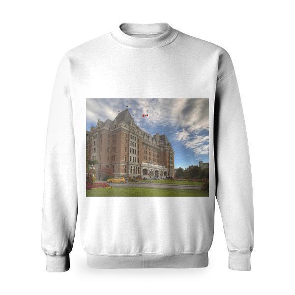 Brown White And Gray Building Basic Sweatshirt