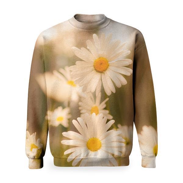 White Daisy In Bloom Basic Sweatshirt