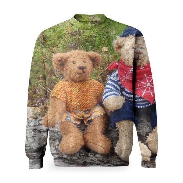 2 Brown Teddy Bear Basic Sweatshirt