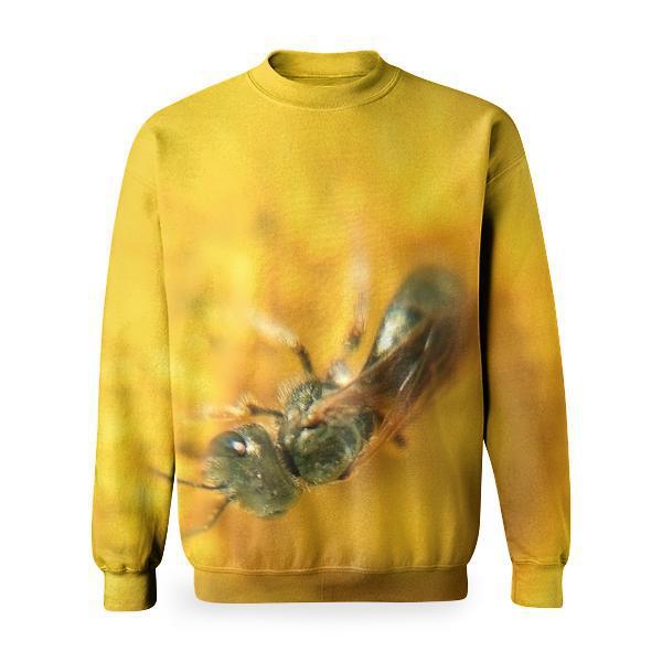 Yellow Flower Insect Macro Basic Sweatshirt