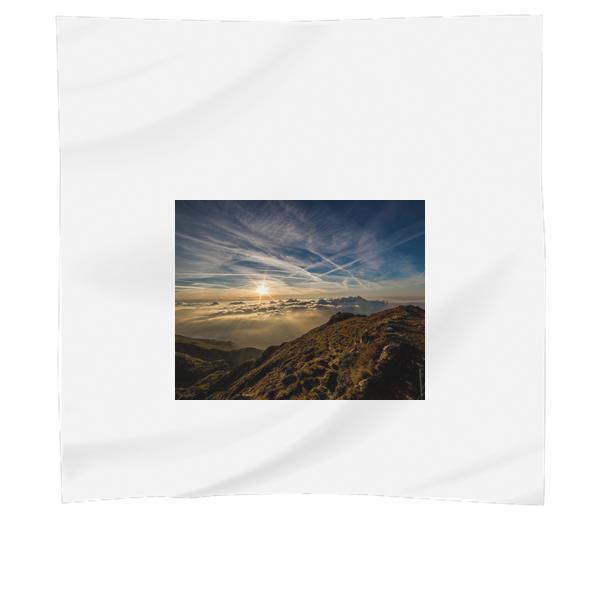 Aerial Photo Of A Mountain And Blue Sky During Daytime Scarf