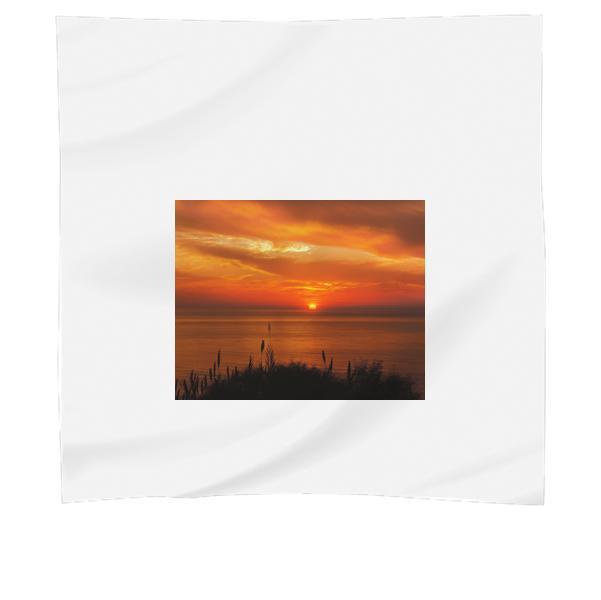 Hays Silhouette Near Ocean During Sunset Scarf