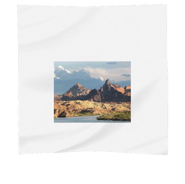 Mountains And River During Daytime Scarf