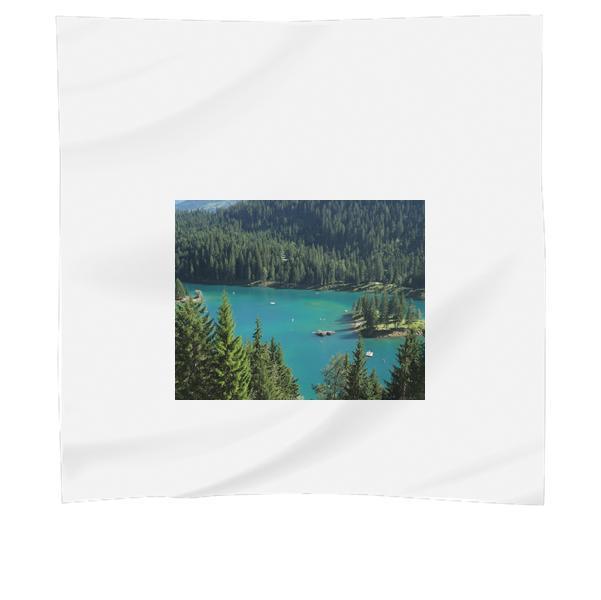 Green Trees Near Body Of Water During Daytime Scarf