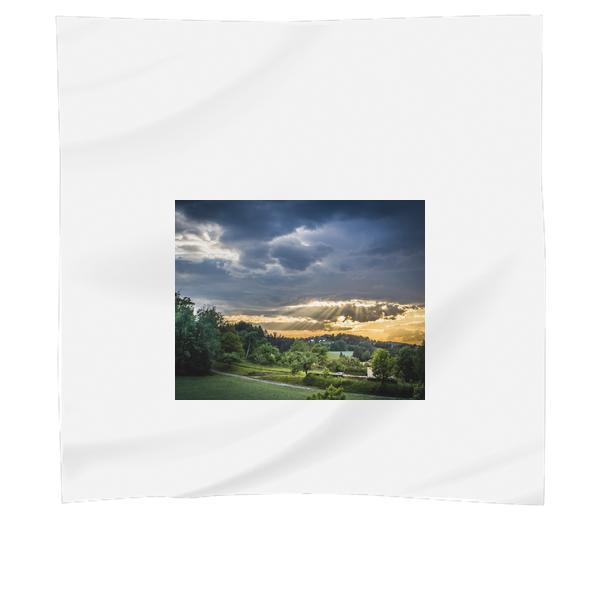 Green Grass Under Nimbus Clouds During Daytime Scarf