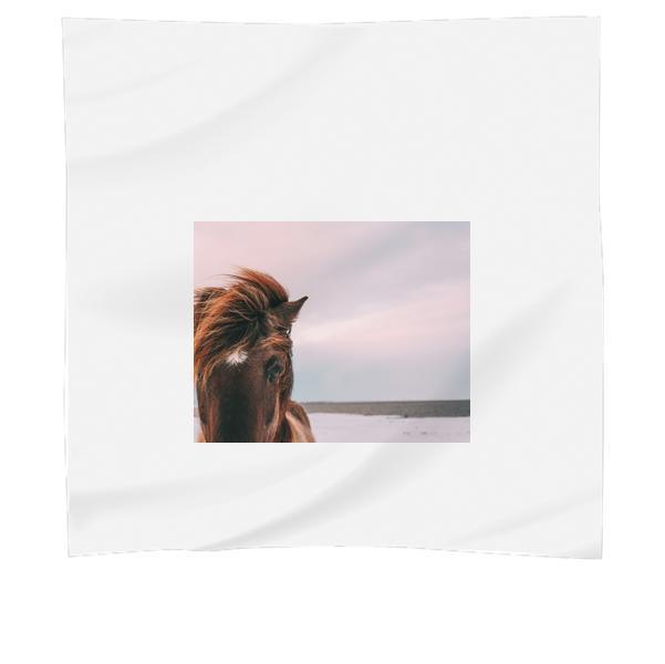 Brown Horse Standing On White Sand During Daytime Scarf