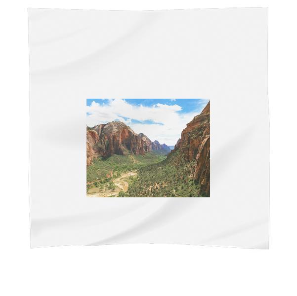 Photo Of Brown Mountain And Green Trees In Between During Daytime Scarf