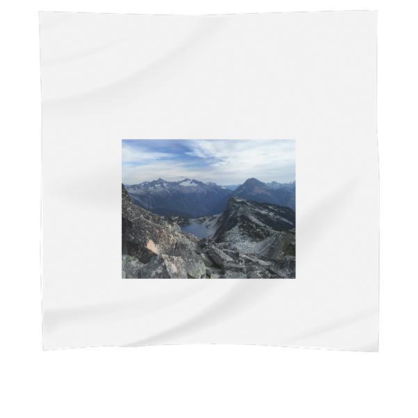 Aerial Photo Of Gray Mountain Under White And Blue Cloudy Sky During Daytime Scarf