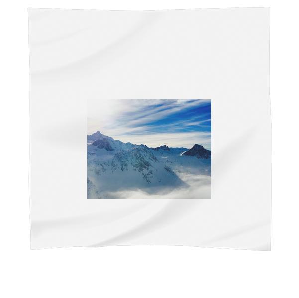 White Snow Covered Mountain Under Blue Sky Scarf
