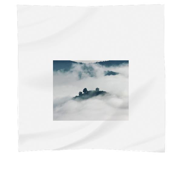 Mountain Covered With Fog Scarf