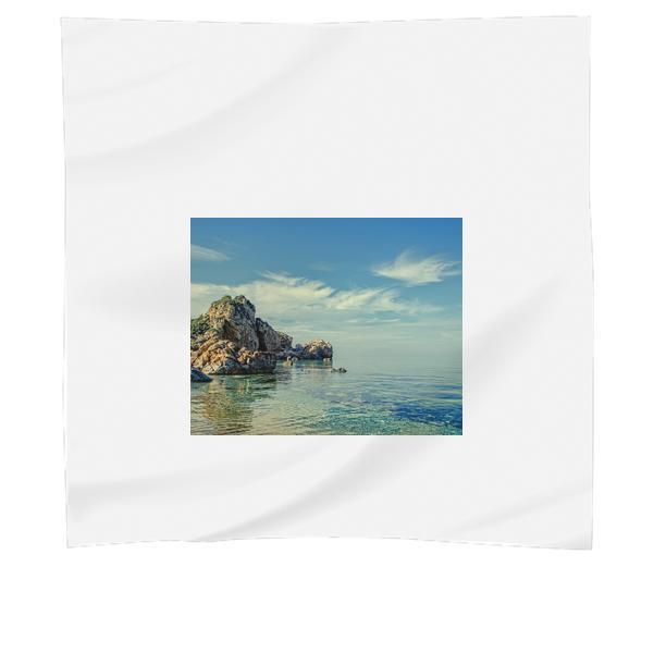 Cliff And Rock Formations On Calm Body Of Water During Daytime Scarf