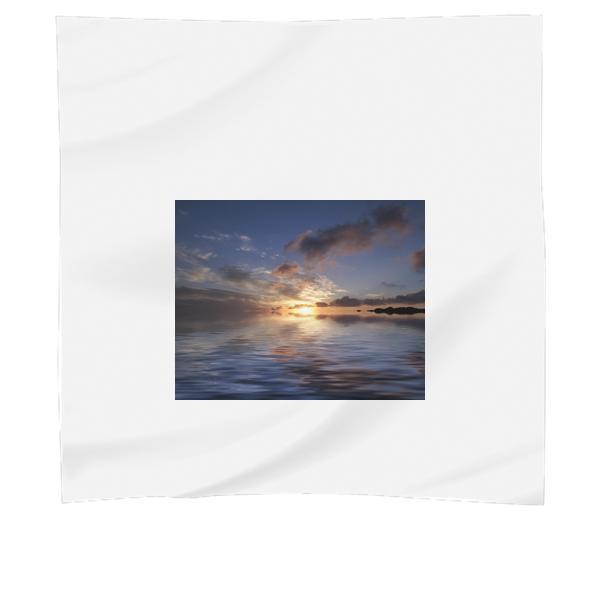 Sea Near Island During Sunset Scarf