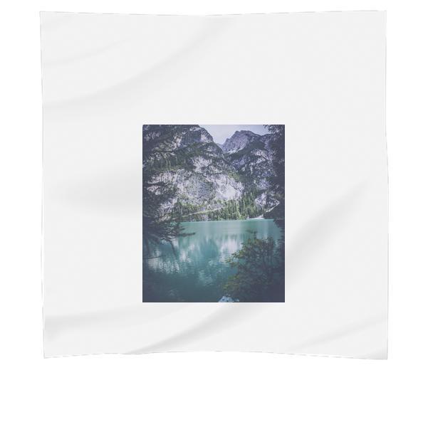 Lake Near White Mountain With Trees During Daytime Scarf