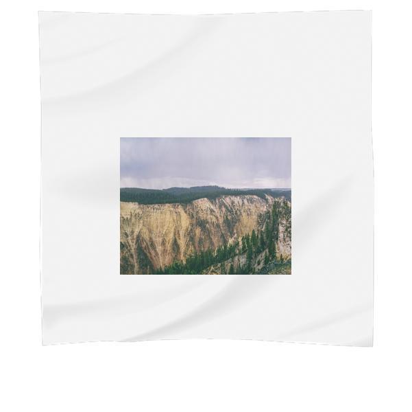 Green Trees On Mountain During Daytime Scarf