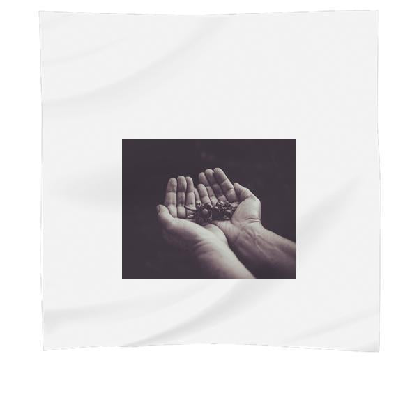 BlackAndWhite Nature Hands Fruits Scarf