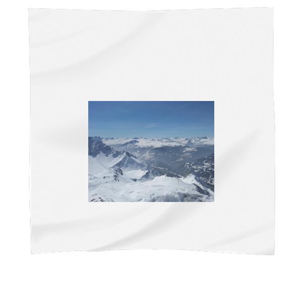 White Snow Covered Mountain Under Blue Sky During Daytime Scarf