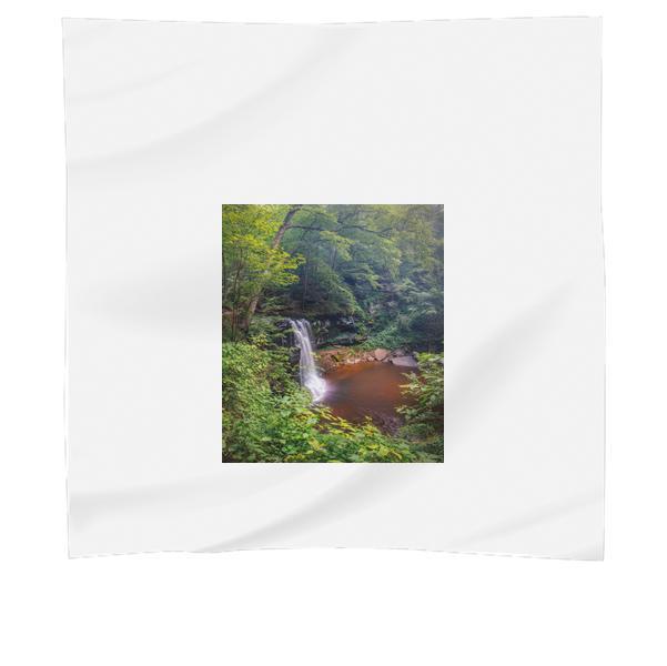 Waterfalls On Black Rock Between Green Leaved Plants And Trees During Daytime Scarf