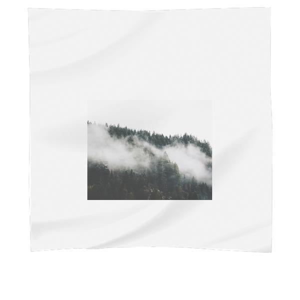 Mountain With Fog Scarf