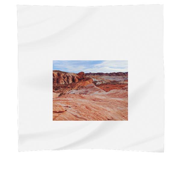 Brown And White Mountain Under Blue Cloudy Sky Scarf