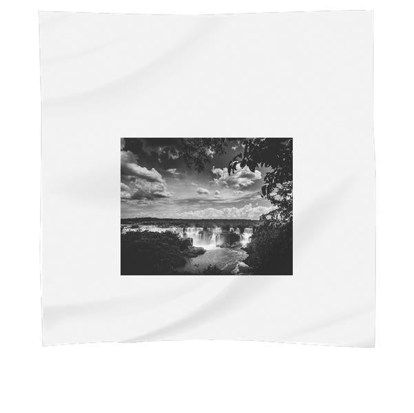 Grayscale Photo Of Falls Scarf
