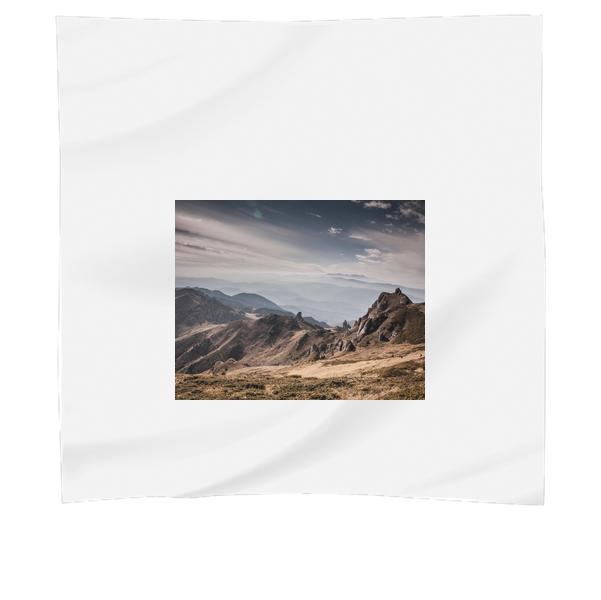 Brown Mountains Under Blue And White Cloudy Sky Scarf