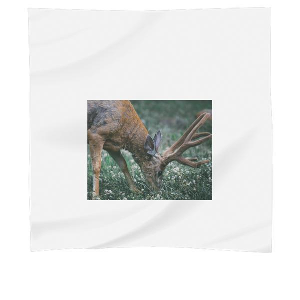 Brown Buck Eating Grass During Daytime Scarf