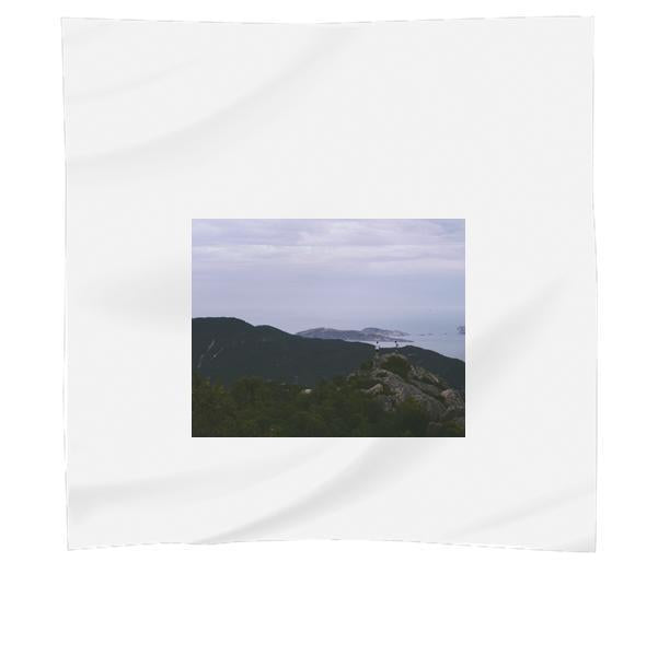Tow People Standing On A Cliff Over Body Of Water During Daytime Scarf