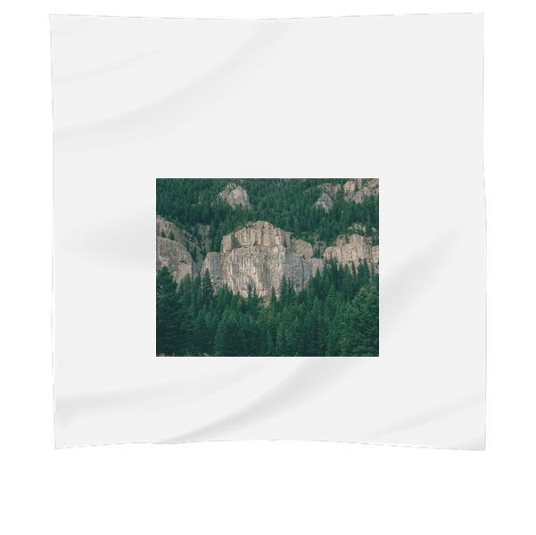 Green Trees Near White Mountain During Daytime Scarf