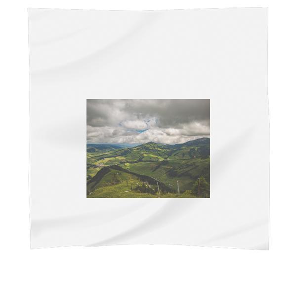 Mountain View Under Cloudy Skies During Daytime Scarf