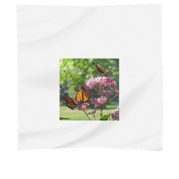 Monarch Butterflies On Pink Petal Flowers During Daytime Scarf