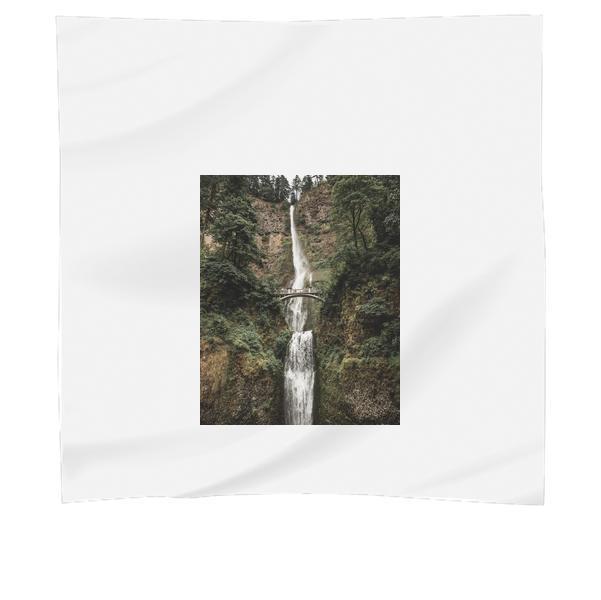 White Bridge In Front Of Waterfalls Time Lapse During Daytime Scarf