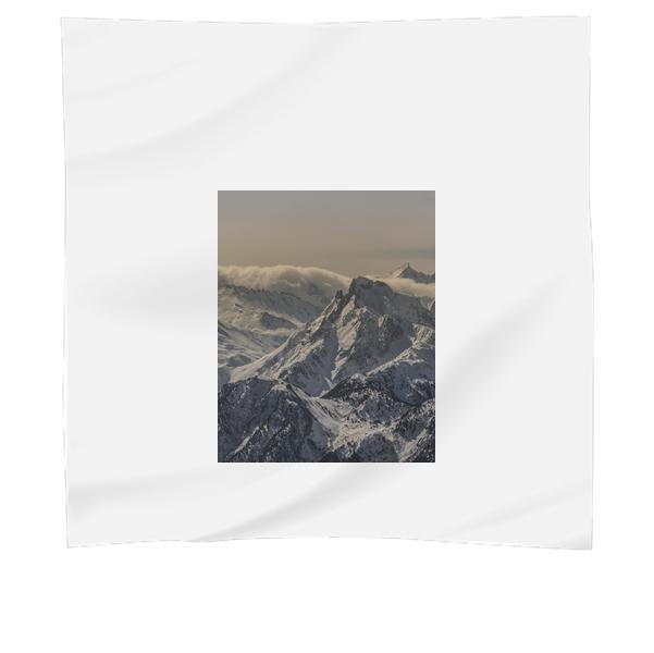 White And Gray Mountain Covered With Snow During Daytime Scarf