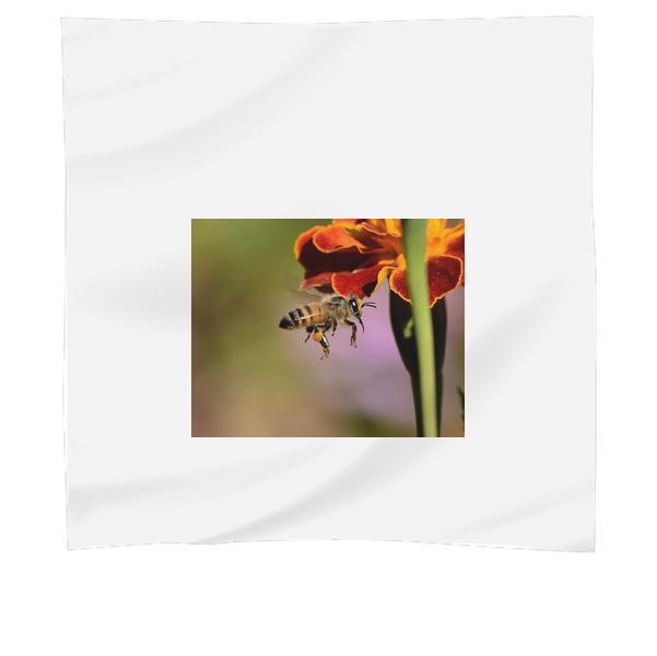 Honey Bee On Red And Yellow Flower During Daytime Scarf