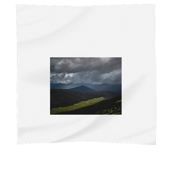 Aerial View Of Mountain During Cloudy Day Scarf