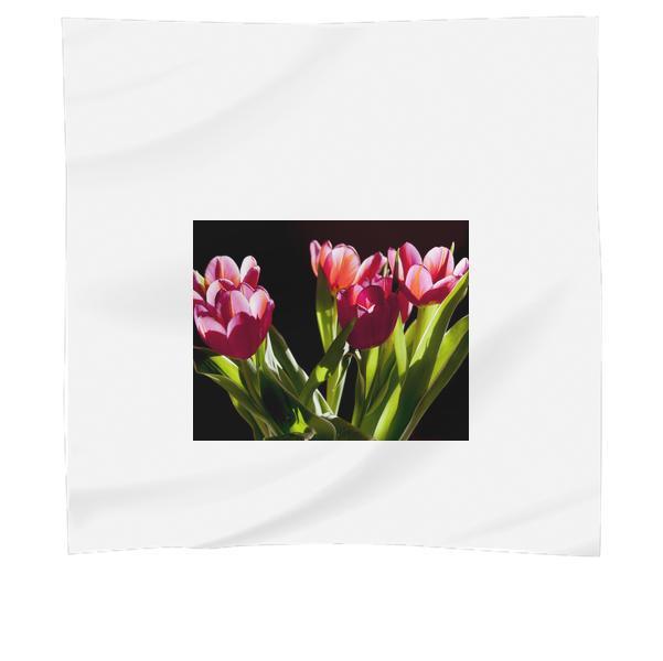 Pink Petaled Flower Macro Photography Scarf