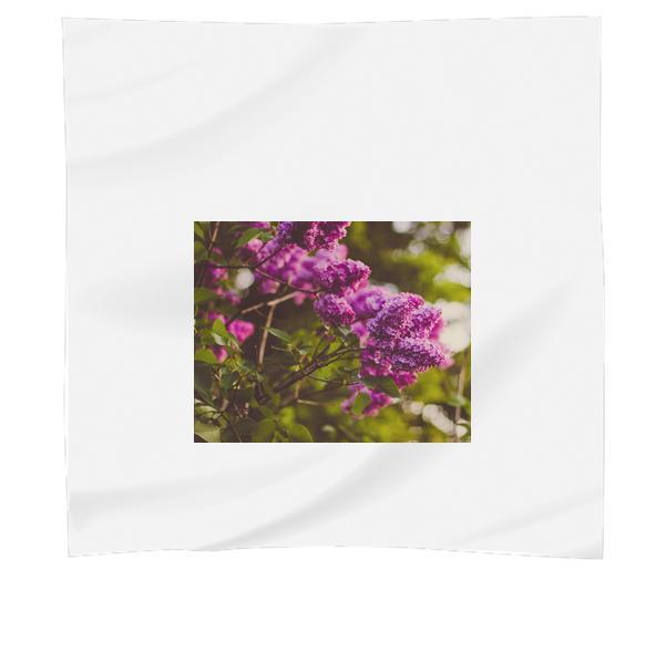 Purple Cluster Petaled Flower Focus Photography Scarf