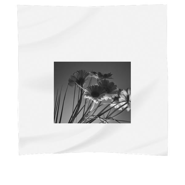 Light BlackAndWhite Art Flowers Scarf
