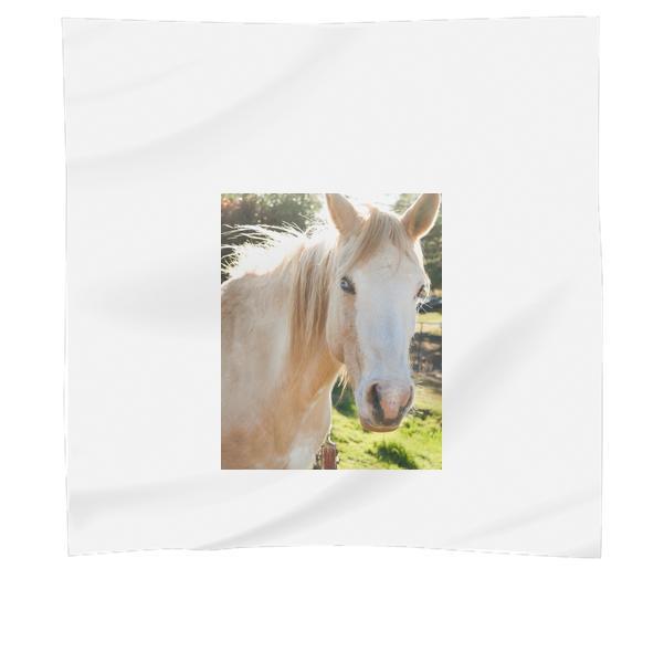 White Horse In Green Grass Field During Daytime Scarf