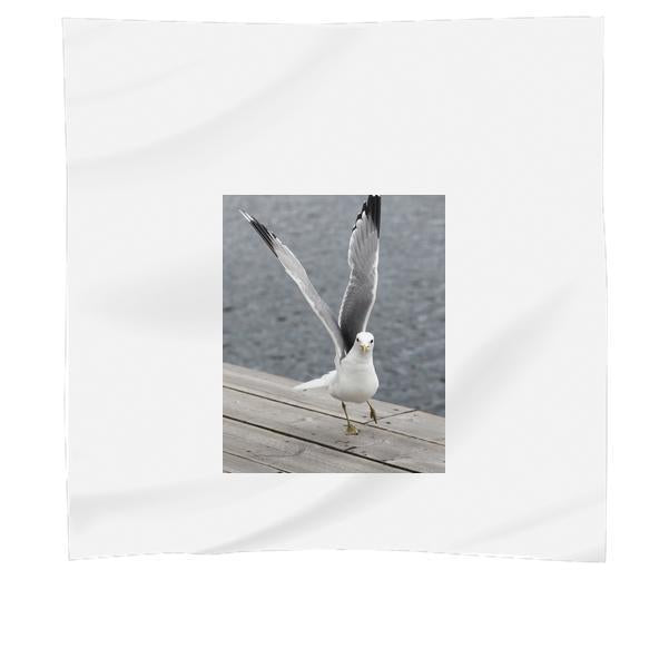White And Black Feather Bird Scarf