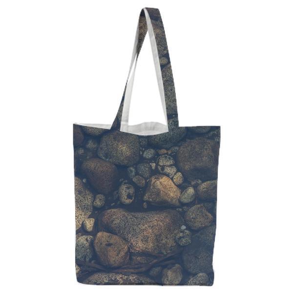 Brown And Black Rocks On Clear Body Of Water During Daytime Tote Bag