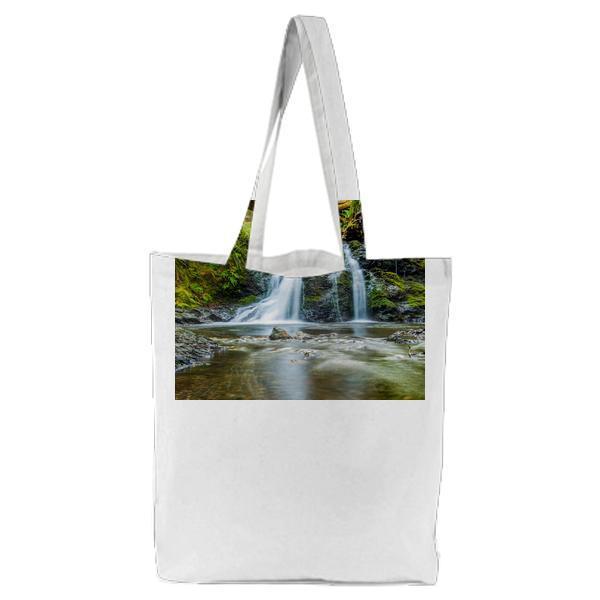 Timelaps Of Forest Stream During Daytime Tote Bag