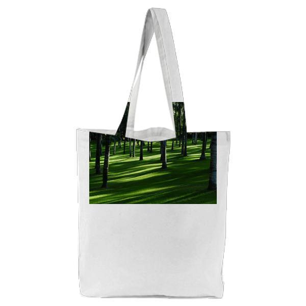 White And Brown Trees On Forest During Daytime Tote Bag