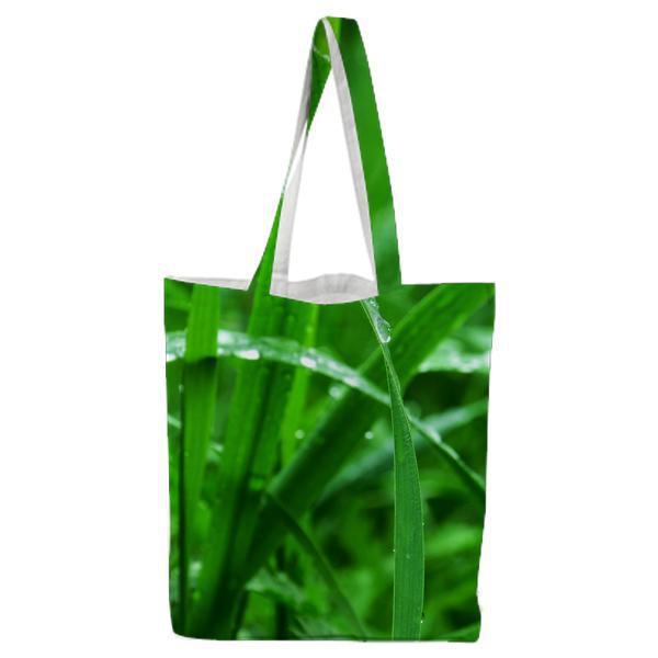 Nature Grass Dew Green Tote Bag