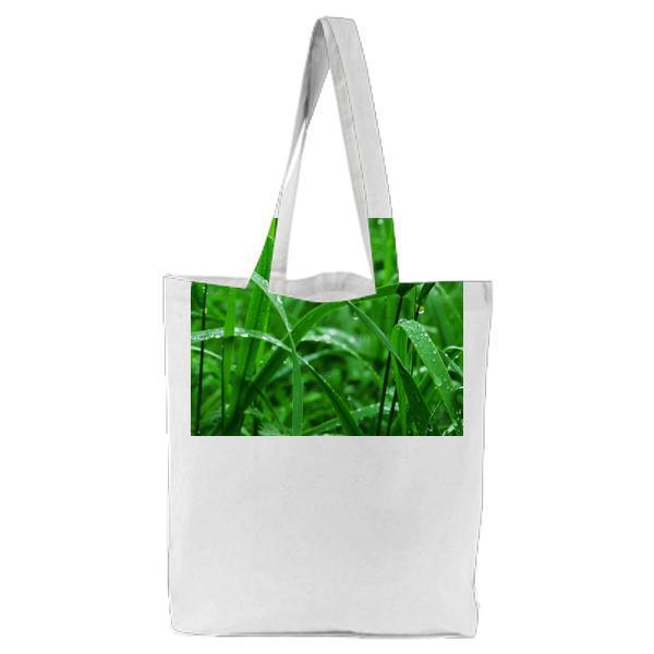 Nature Grass Dew Green Tote Bag